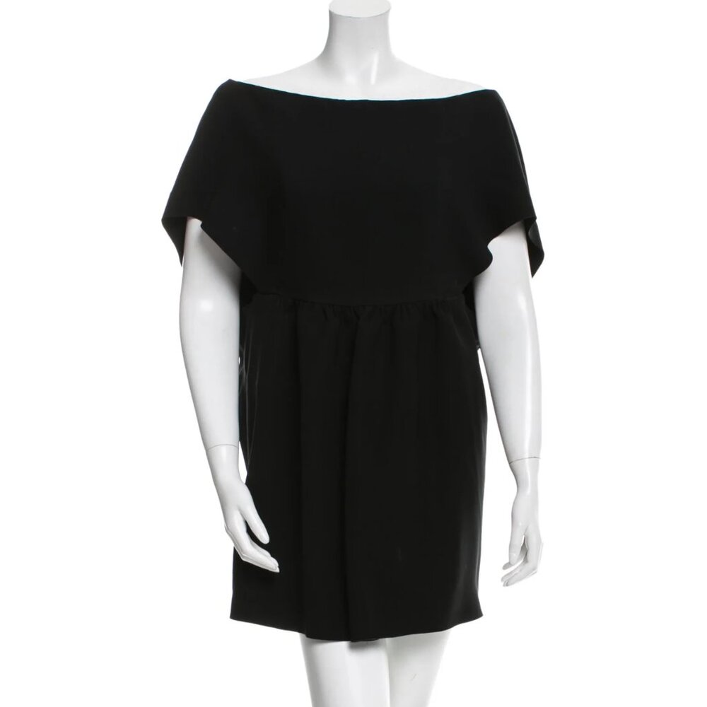 BALENCIAGA Off-The-Shoulder Mini Dress Size: S | US4, FR36 | Black
